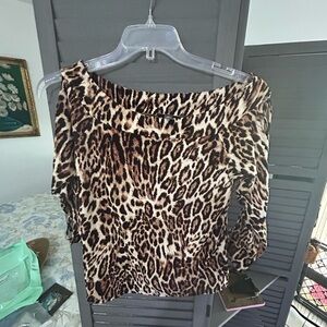 BOLD elements Animal Print Off-Shoulder Blouse